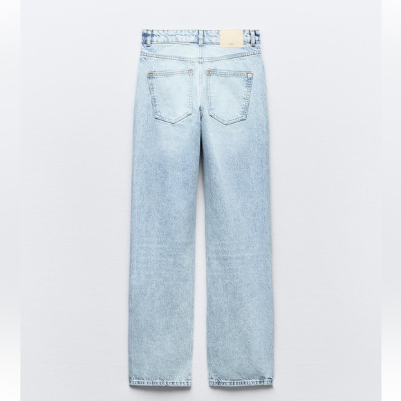 ZARA Z1975 HIGH WAIST LONG LENGTH REGULAR LEG JEANS - Picture 5 of 5
